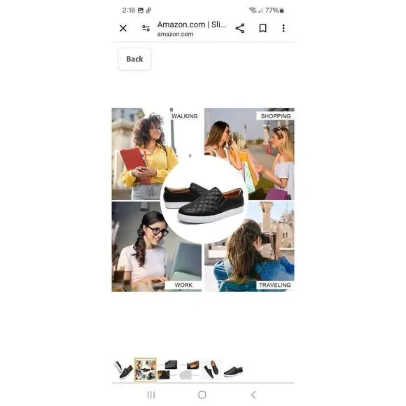 New Sz 8 Vocntvy Black Loafers Comfortable Casual Quilted Leather Slip On Shoes - Picture 2 of 12